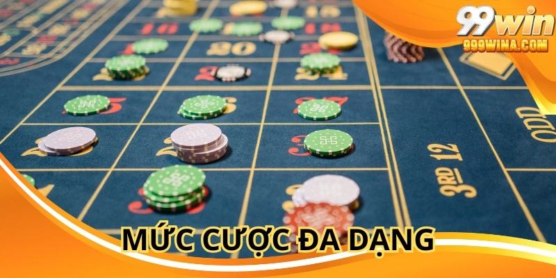 Mức cược đa dạng, phù hợp mọi game và sự kiện